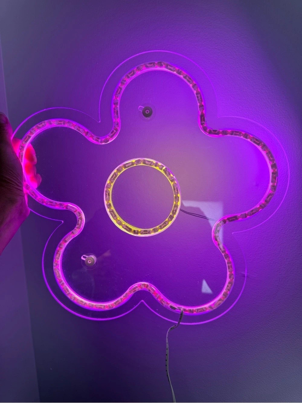 Flower-Shaped LED neon Light yellow & Pink